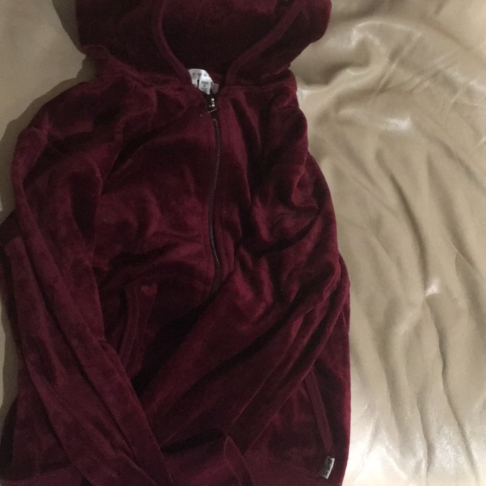 Velour hooded sweatshirt